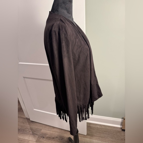 Gibson Latimer dark brown Open Front Long Sleeve Fringe Western festival - Picture 2 of 8